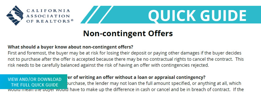 Quick Guide Image - Non-contingent Offers