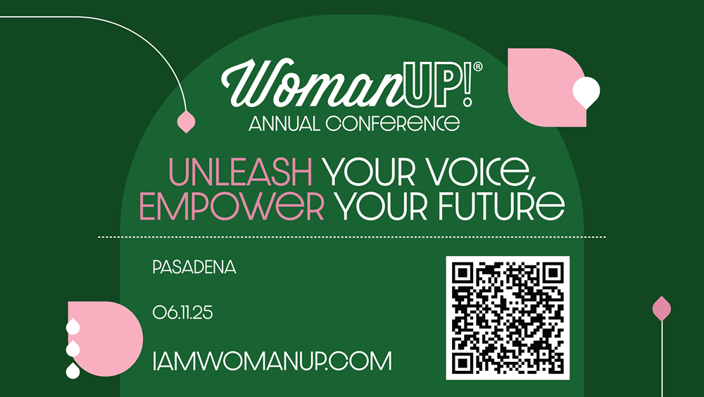 WomanUP! event image with qr code